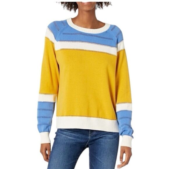Cable Stitch Women's Colorblock Boxy Pullover Sweater | size S - Picture 1 of 8
